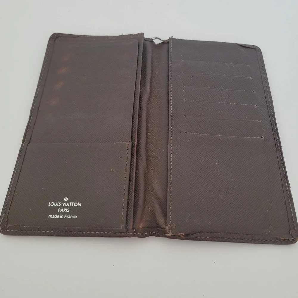 Louis Vuitton Taiga Long Wallet Ardoise Leather Bifold Card Holder MI1013 France